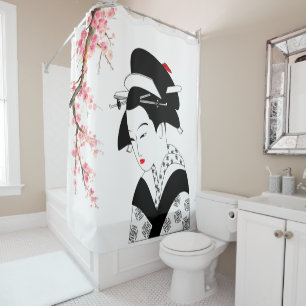 japanese geisha cherry blossom tree pink white