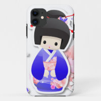 Japanese Geisha Doll - Blue Series iPhone Case
