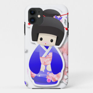 Japanese Geisha Doll - Blue Series iPhone Case
