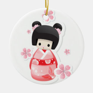 Japanese Geisha Doll Ornament