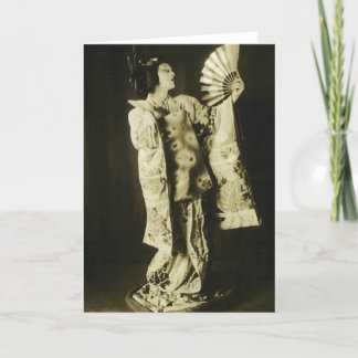 japanese geisha greeting card