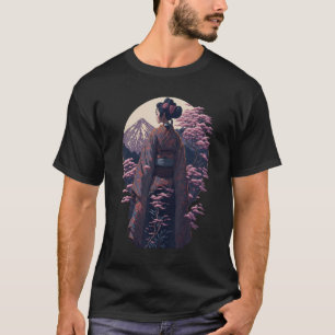 Japanese Geisha Kimono Japan Sakura Garden Mount F T-Shirt