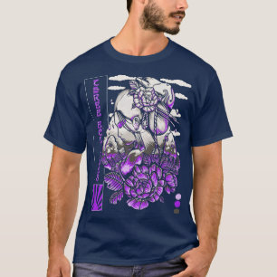 Japanese Geisha Nishikoi Koi Fish Futurism Outrun T-Shirt