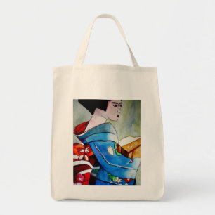 Japanese Geisha original watercolor art painting Tote Bag
