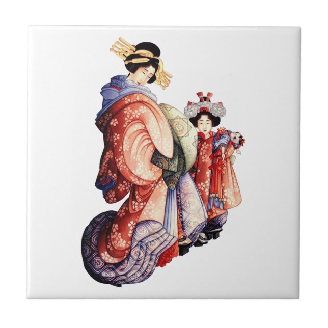 Japanese Geisha Tile (Front)