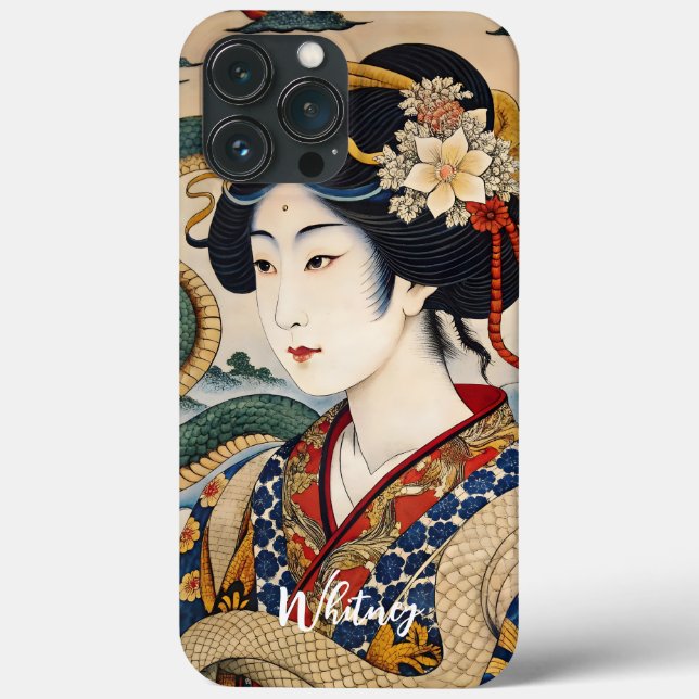 Japanese Geisha Ukiyo e Art Name Case-Mate iPhone Case (Back)
