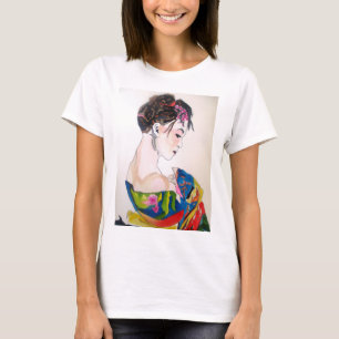 Japanese Geisha with blue kimono T-Shirt