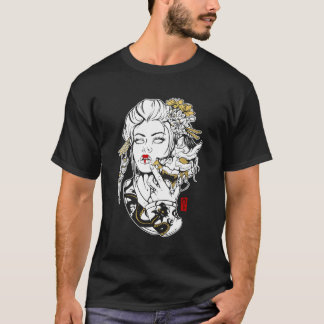 Japanese Geisha With Oni T-Shirt