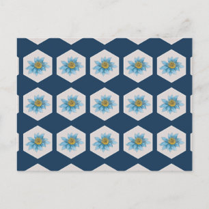 Japanese Geometric Lily Flower Pattern  Holiday Postcard