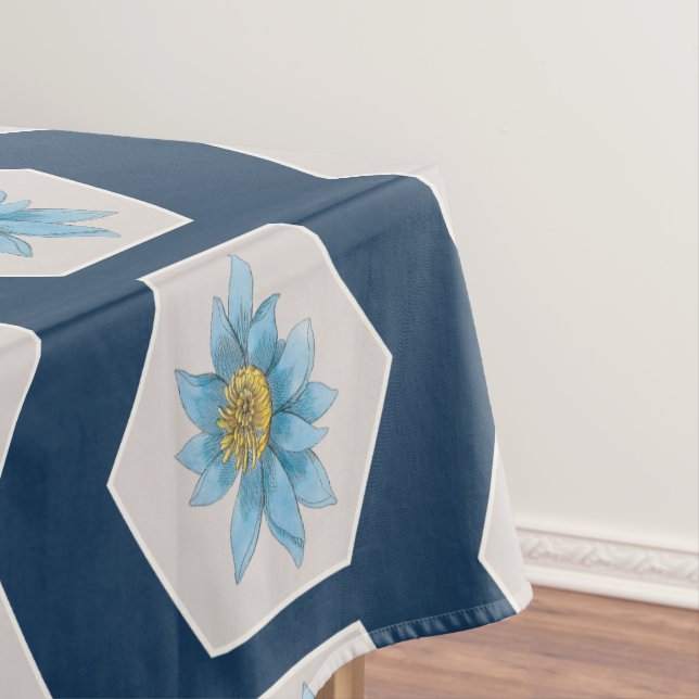 Japanese Geometric Lily Flower Pattern  Tablecloth (In Situ)