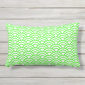 Japanese Geometric Modern Fish Scale Pattern Lumbar Pillow