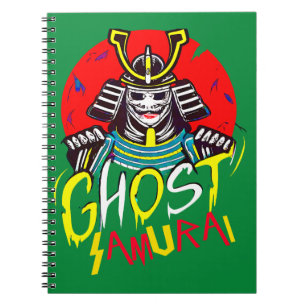 Japanese Ghost Samurai Martial Art in Retro Style Notebook