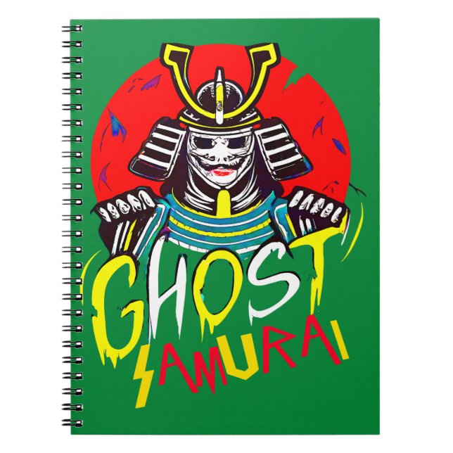 Japanese Ghost Samurai Martial Art in Retro Style Notebook (Front)