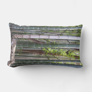 Japanese Giant Bamboo Forest, Sagano, Kyoto, Japan Lumbar Pillow