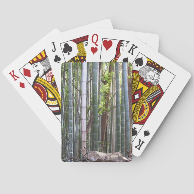 Japanese Giant Bamboo Forest, Sagano, Kyoto, Japan Playing Cards (Back)