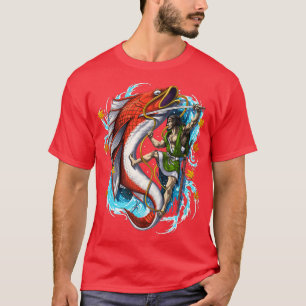 Japanese Giant Carp Fish Samurai Warrior Folklore  T-Shirt