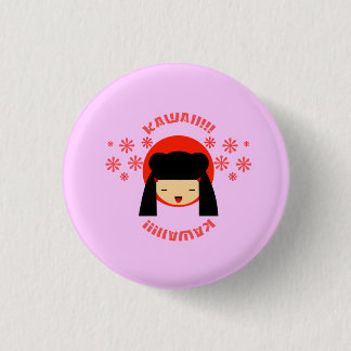 japanese girl 1 inch round button