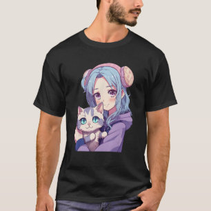 Japanese Girl & Cats Cute Gifts for Teens Girls T-Shirt