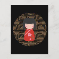 JAPANESE GIRL DESIGN THROW PILLOW