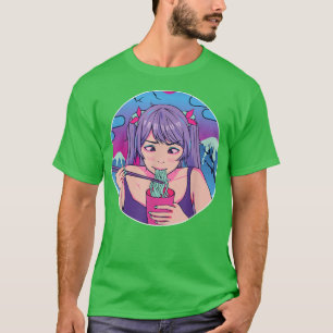 Japanese Girl Noodles Anime Manga Graphic Art Japa T-Shirt