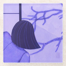 Japanese Girl Winter Classy Glass Coaster