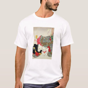 Japanese girl with Cat, Tsukioka Yoshitoshi T-Shirt
