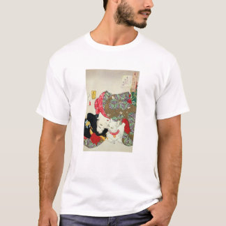 Japanese girl with Cat, Tsukioka Yoshitoshi T-Shirt