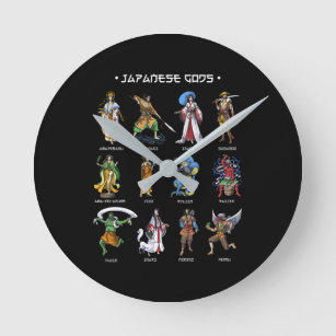 Japanese Gods Round Clock