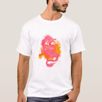 Japanese gold and pink dragon