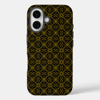 Japanese Gold & Black Hanabishi Pattern iPhone 16 Case
