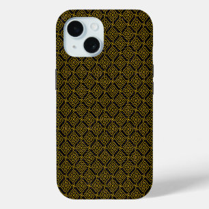 Japanese Gold & Black Pattern iPhone 15 Case