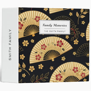 Japanese Gold Fan Sakura Pattern Binder