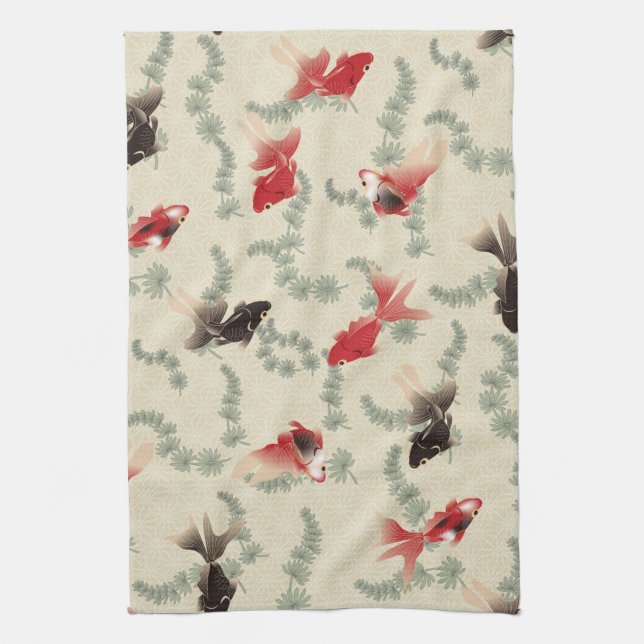 Japanese Goldfish Kitchen Towel (Vertical)
