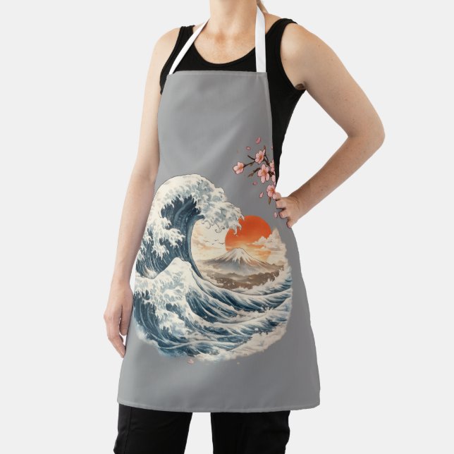 Japanese Great Wave Cherry Blossom Apron (Insitu)
