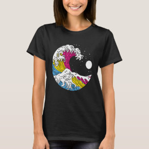 Japanese Great Wave Pansexual Pride Flag Pan LGBTQ T-Shirt