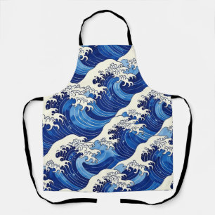 Japanese Great Wave Pattern Ocean  Apron