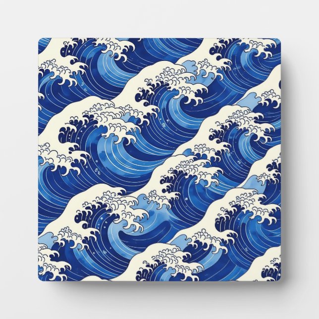 Japanese Great Wave Pattern Ocean  Plaque (Front)