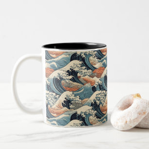 Japanese Great Wave Pattern  Two-Tone Coffee Mug