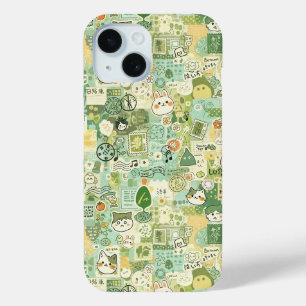 Japanese Green Anime Moodboard kawaii cartoon gift iPhone 15 Case
