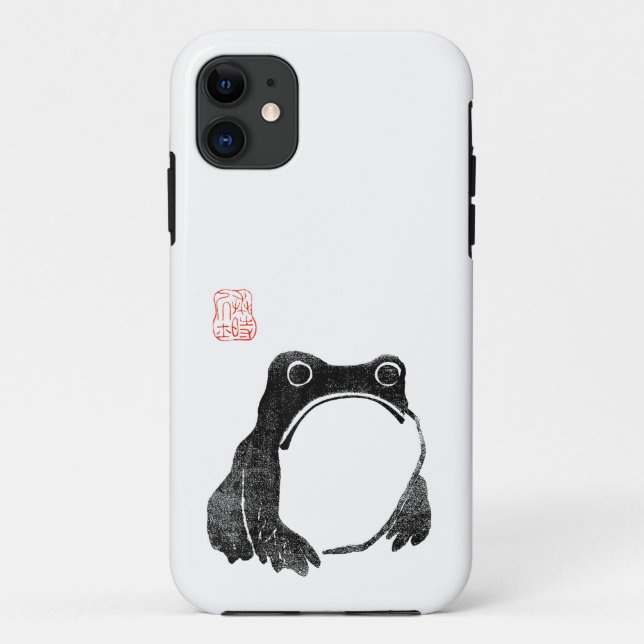 Japanese Grumpy Frog Toad Unimpressed Animal Funny Case-Mate iPhone Case (Back)