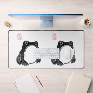 Japanese Grumpy Frog Toad Unimpressed Animal Funny Desk Mat