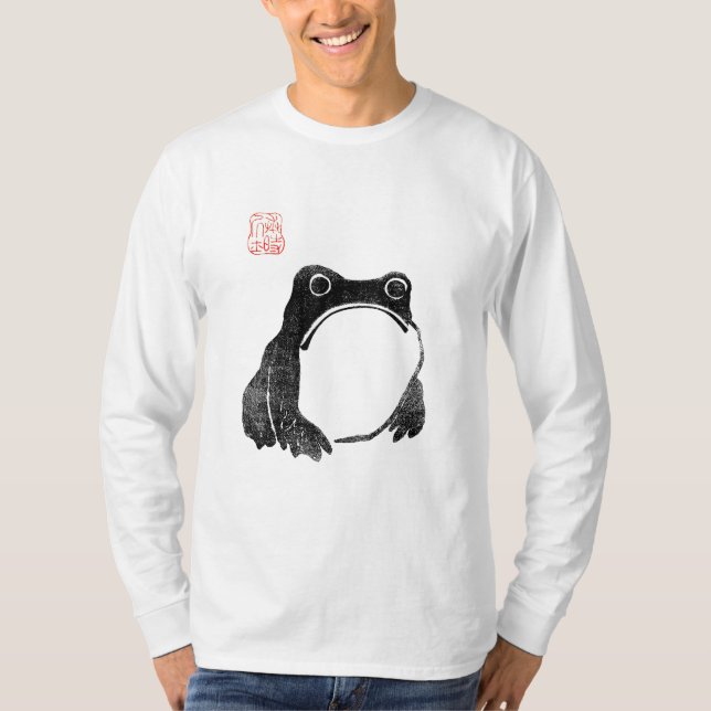 Japanese Grumpy Frog Toad Unimpressed Animal Funny T-Shirt (Front)