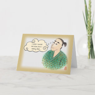 Japanese Guy in Yukata Love 1 for Him Card