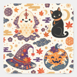 Japanese Halloween Lucky Patterns Sticker