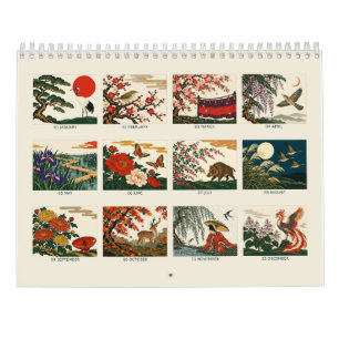 Japanese Hanafuda Seasonal Art Calendar