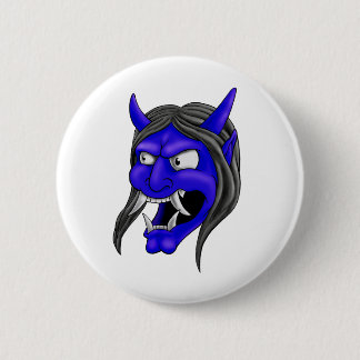 Japanese Hannya Mask 2 Inch Round Button