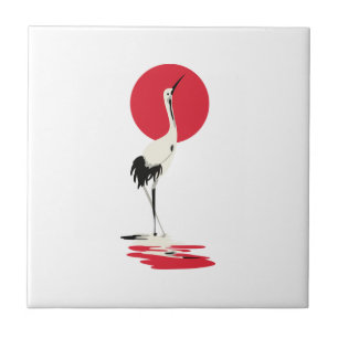 Japanese Heron Tile