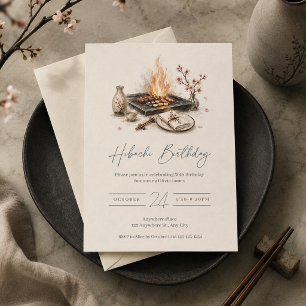 Japanese Hibachi Dinner Birthday Party BBQ Grill Invitation