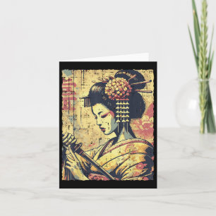 Japanese Hipster Geisha Katana Vintage Women Girls Card