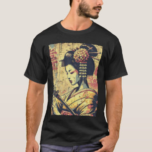 Japanese Hipster Geisha Katana Vintage Women Girls T-Shirt